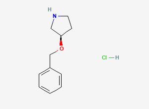 Two-dimensional chemical structure of (R)-3-Benzyloxypyrrolidine hydrochloride