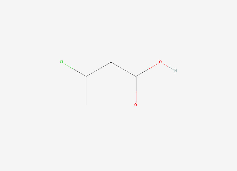 Two-dimensional chemical structure of Butanoic acid, 3-chloro-