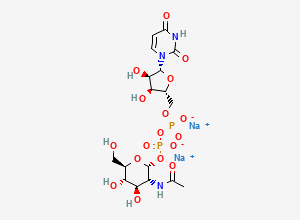 Two-dimensional chemical structure of Uridine 5'-diphospho-N-acetylglucosamine sodium salt