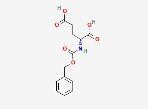 Two-dimensional chemical structure of (2R)-2-(((benzyloxy)carbonyl)amino)pentanedioic acid