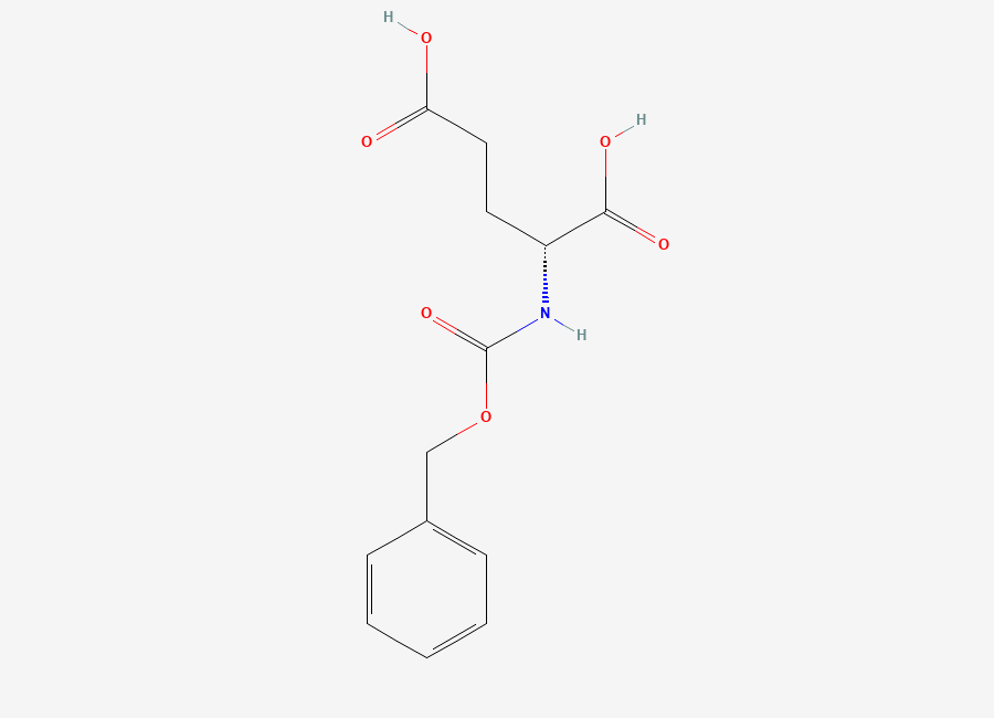 Two-dimensional chemical structure of (2R)-2-(((benzyloxy)carbonyl)amino)pentanedioic acid