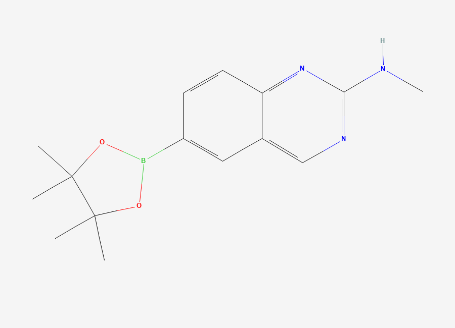 Two-dimensional chemical structure of N-Methyl-6-(4,4,5,5-tetramethyl-1,3,2-dioxaborolan-2-YL)quinazolin-2-amine