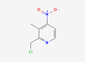 Two-dimensional chemical structure of 2-(Chloromethyl)-3-methyl-4-nitropyridine, CAS 116418-99-6