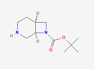 Two-dimensional chemical structure of rac-tert-butyl (1R,6S)-3,8-diazabicyclo(4.2.0)octane-8-carboxylate