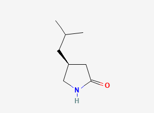 Two-dimensional chemical structure of Pregabalin EP Impurity A/ Pregabalin Lactum S-Isomer (Free Base), CAS 181289-23-6