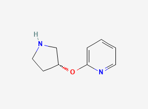 Two-dimensional chemical structure of (R)-2-(Pyrrolidin-3-yloxy)-pyridine
