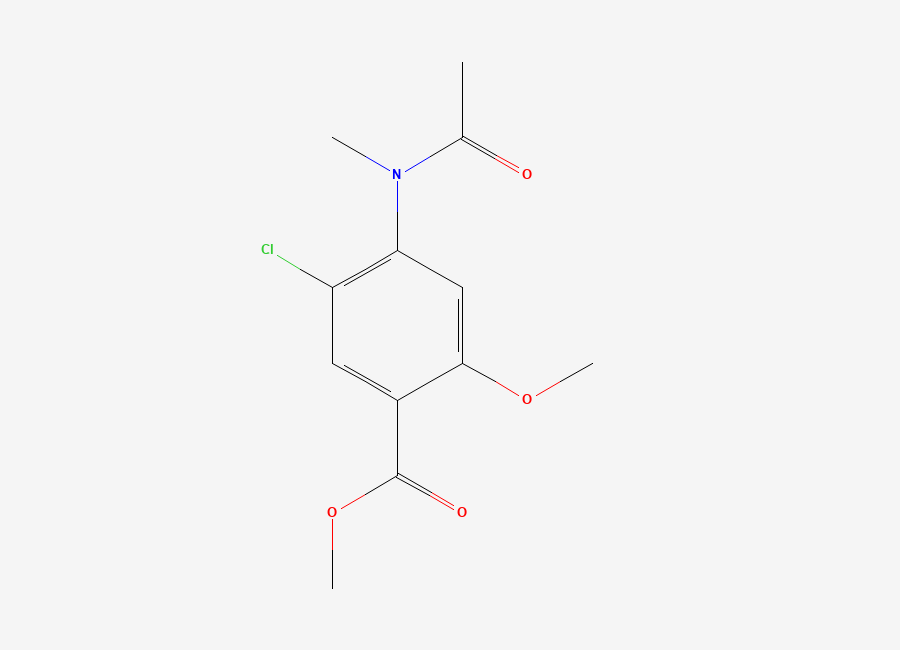 Two-dimensional chemical structure of Methyl 4-(acetylmethylamino)-5-chloro-2-methoxybenzoate