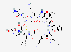 Two-dimensional chemical structure of Somatostatin, CAS 38916-34-6