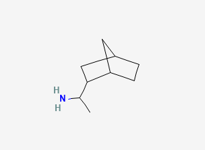 Two-dimensional chemical structure of 2-(1'-Aminoethyl)bicyclo(2.2.1)heptane