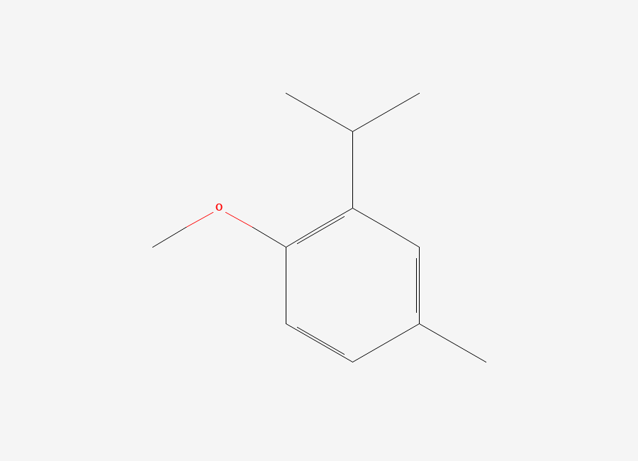 Two-dimensional chemical structure of Benzene, 1-methoxy-4-methyl-2-(1-methylethyl)-