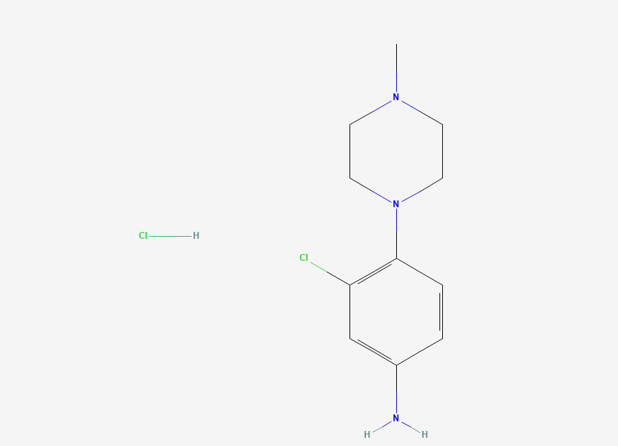 Two-dimensional chemical structure of 3-Chloro-4-(4-methylpiperazin-1-yl)aniline hydrochloride