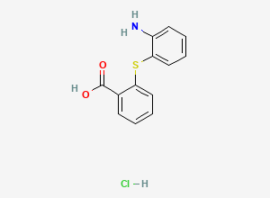 Two-dimensional chemical structure of 2-(2-Aminophenylthio)benzoic Acid Hydrochloride, CAS 114724-41-3