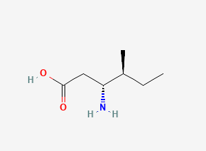 Two-dimensional chemical structure of (3R,4S)-3-amino-4-methylhexanoic acid
