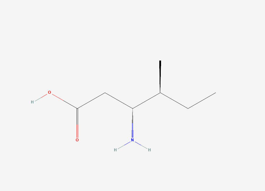 Two-dimensional chemical structure of (3R,4S)-3-amino-4-methylhexanoic acid