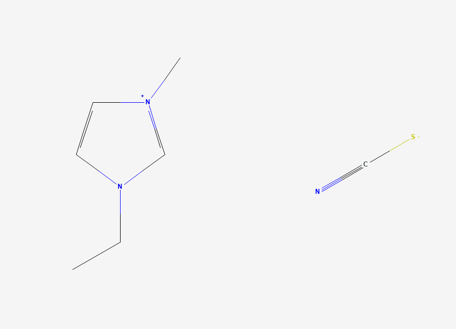 Two-dimensional chemical structure of 1-Ethyl-3-methylimidazolium thiocyanate