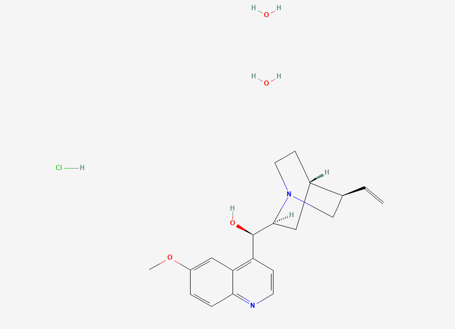 Two-dimensional chemical structure of Quinine hydrochloride dihydrate