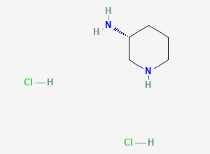 Two-dimensional chemical structure of (R)-3-Aminopiperidine Dihydrochloride, CAS 334618-23-4