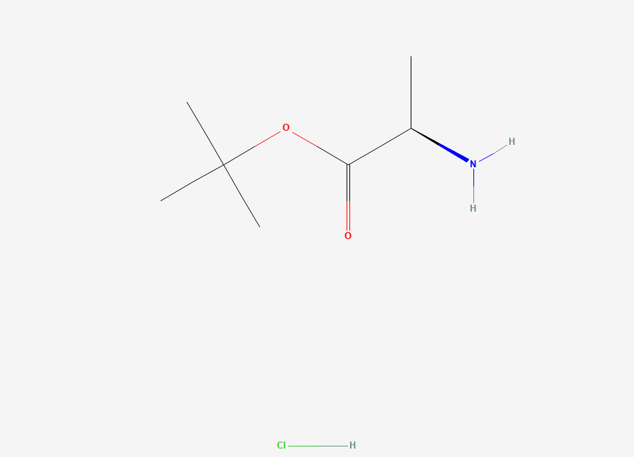 Two-dimensional chemical structure of D-Alanine tert-butyl ester hydrochloride