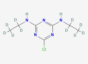 Two-dimensional chemical structure of Simazine-D10, CAS 220621-39-6