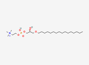 Two-dimensional chemical structure of 2-(((2R)-3-hexadecoxy-2-hydroxypropoxy)-hydroxyphosphoryl)oxyethyl-trimethylazanium
