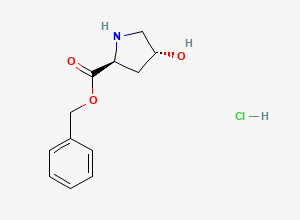 Two-dimensional chemical structure of Benzyl (4R)-4-hydroxy-L-prolinate--hydrogen chloride (1/1)