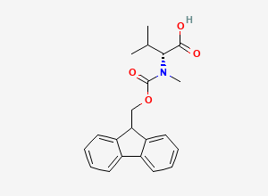 Two-dimensional chemical structure of N-alpha-(9-Fluorenylmethyloxycarbonyl)-N-alpha-methyl-D-valine