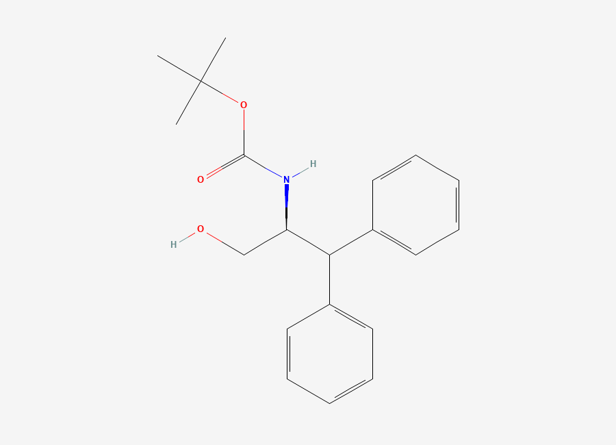 Two-dimensional chemical structure of (S)-tert-Butyl (3-hydroxy-1,1-diphenylpropan-2-yl)carbamate