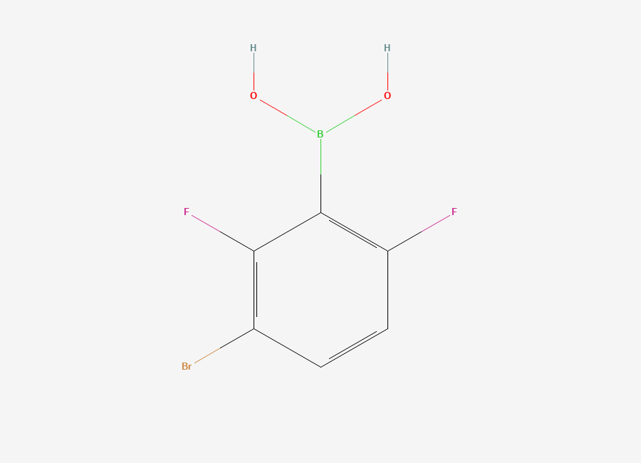 Two-dimensional chemical structure of 3-Bromo-2,6-difluorophenylboronic acid