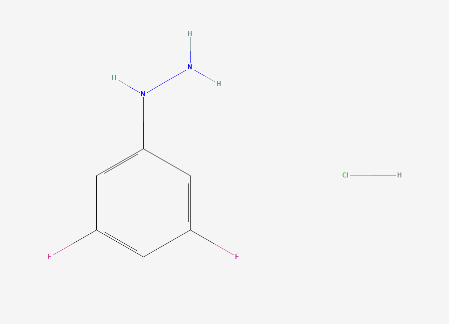 Two-dimensional chemical structure of 3,5-Difluorophenylhydrazine hydrochloride
