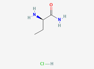 Two-dimensional chemical structure of (R)-2-Aminobutyramide (HCl Salt), CAS 103765-03-3