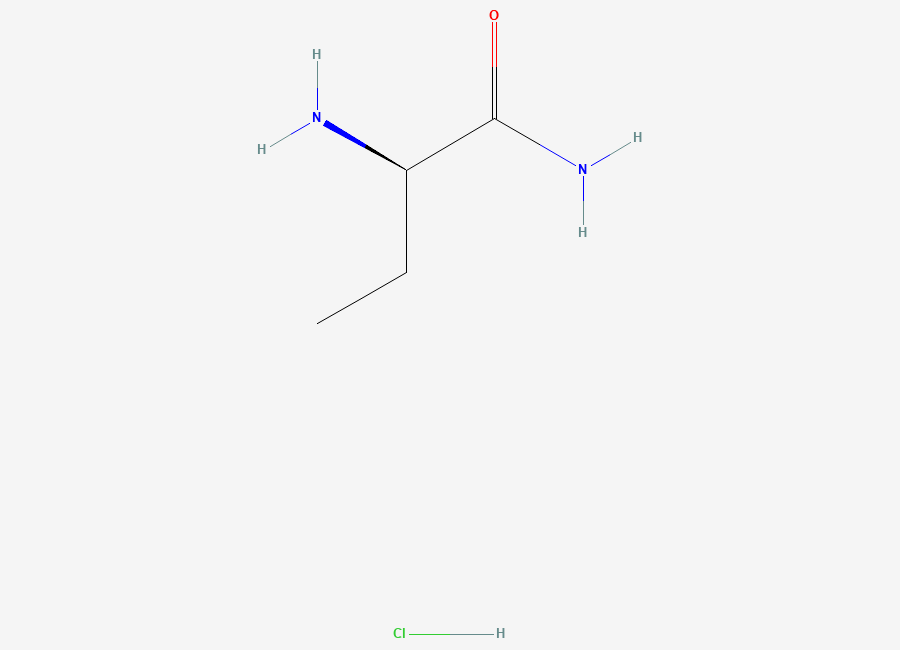 Two-dimensional chemical structure of (R)-2-Aminobutyramide (HCl Salt), CAS 103765-03-3