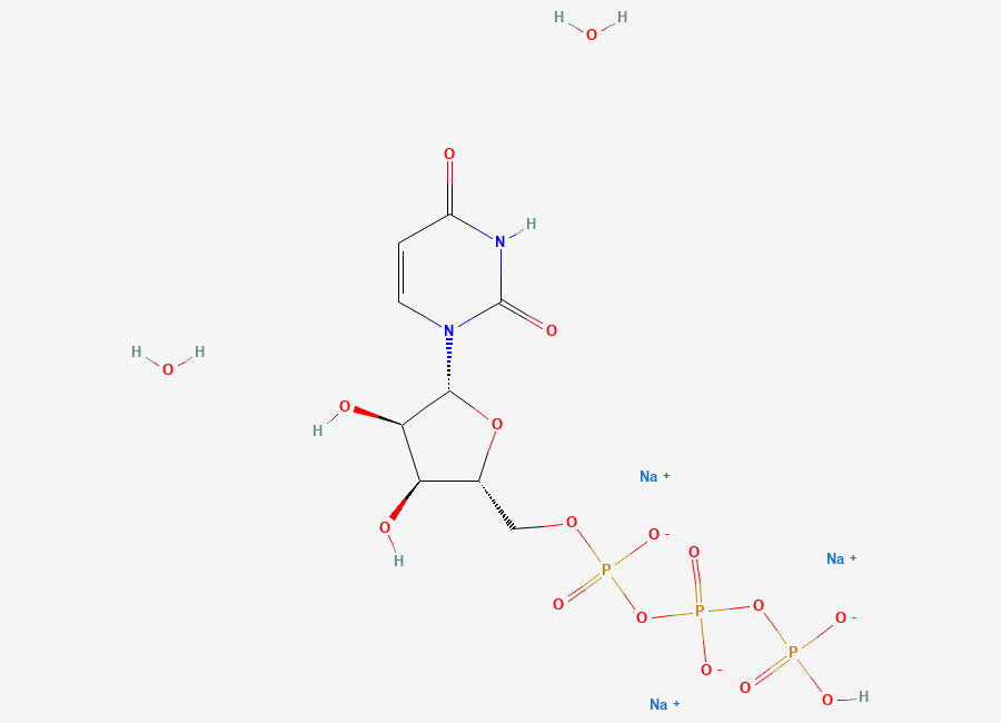 Two-dimensional chemical structure of Trisodium uridine 5'-triphosphate dihydrate
