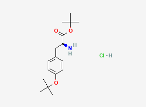 Two-dimensional chemical structure of (S)-tert-Butyl 2-amino-3-(4-(tert-butoxy)phenyl)propanoate hydrochloride