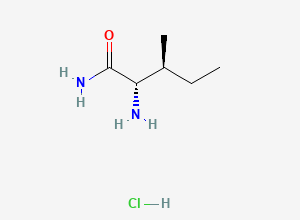 Two-dimensional chemical structure of (2S,3S)-2-amino-3-methylpentanamide hydrochloride