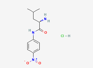 Two-dimensional chemical structure of N-(4-Nitrophenyl)-L-leucinamide--hydrogen chloride (1/1)