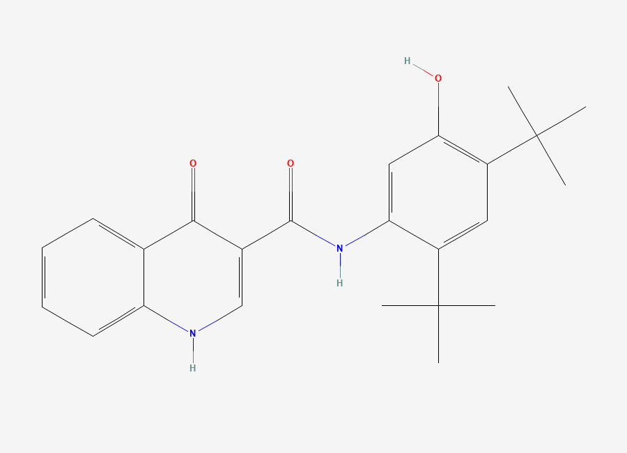 Two-dimensional chemical structure of Ivacaftor, CAS 873054-44-5
