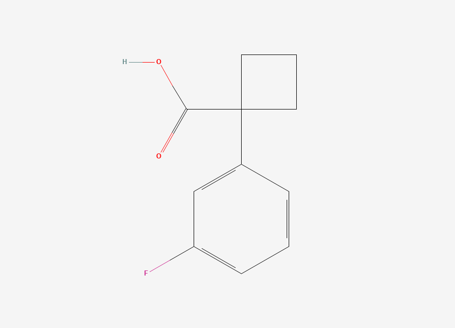 Two-dimensional chemical structure of 1-(3-Fluorophenyl)cyclobutane-1-carboxylic acid