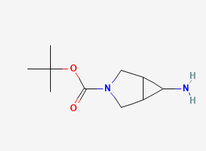 Two-dimensional chemical structure of Tert-butyl 6-amino-3-azabicyclo[3.1.0]hexane-3-carboxylate