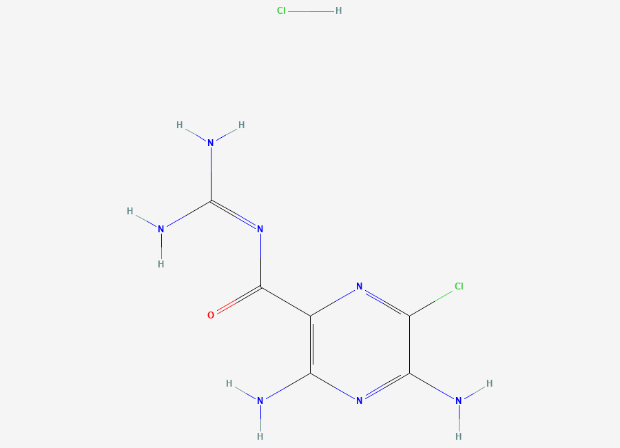 Two-dimensional chemical structure of Amiloride Hydrochloride Dihydrate, CAS 17440-83-4