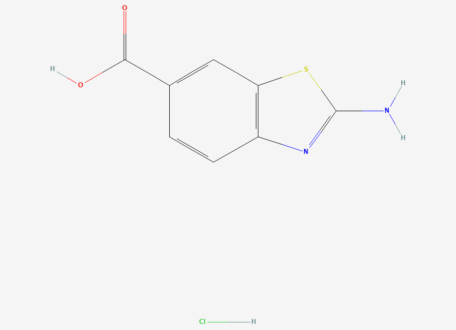 Two-dimensional chemical structure of 2-Aminobenzothiazole-6-carboxylic acid hydrochloride
