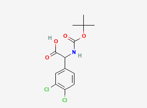 Two-dimensional chemical structure of 2-(Boc-amino)-2-(3,4-dichlorophenyl)acetic acid