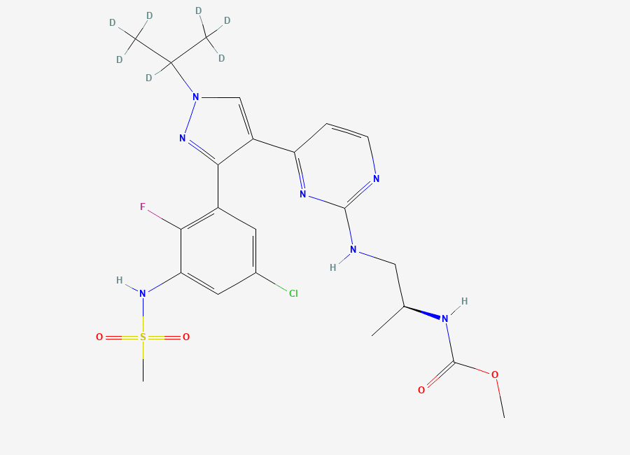 Two-dimensional chemical structure of Encorafenib-D7, CAS 2413673-15-9