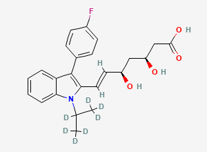 Two-dimensional chemical structure of (-)-(3S,5R)-Fluvastatin-D7 (Free Base)
