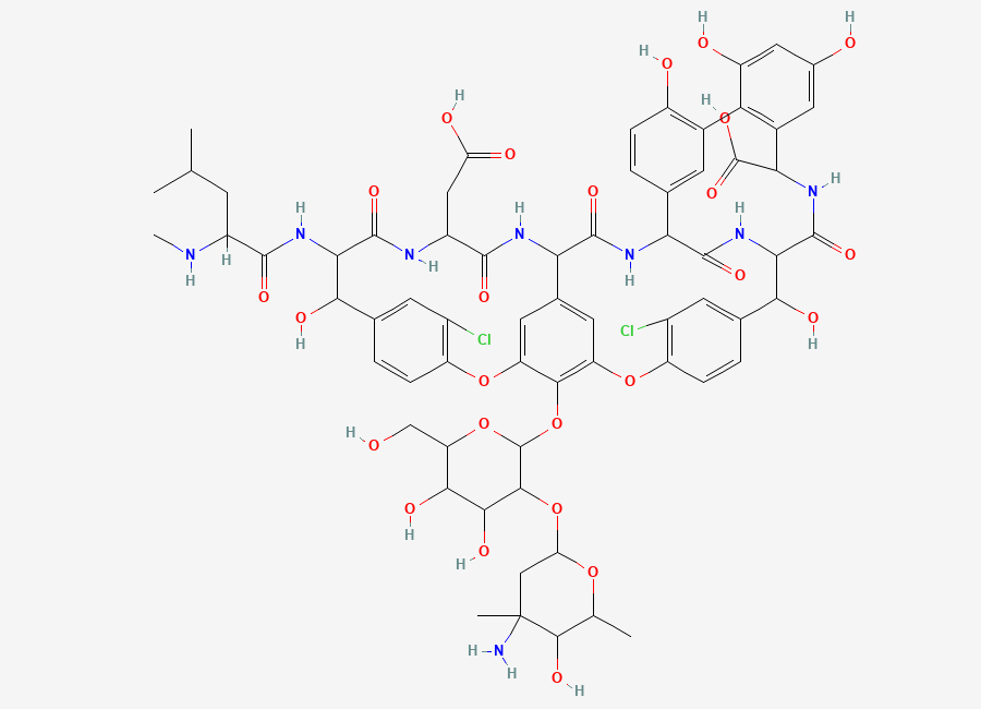 Two-dimensional chemical structure of Vancomycin EP Impurity L, CAS 79517-31-0