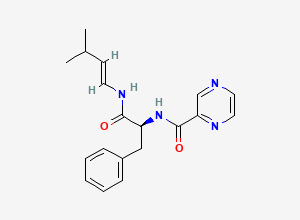 Two-dimensional chemical structure of (S,E)-N-(1-((3-Methylbut-1-en-1-yl)amino)-1-oxo-3-phenylpropan-2-yl)pyrazine-2-carboxamide, CAS 862895-00-9