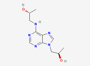 Two-dimensional chemical structure of (R)-1-((9-((R)-2-Hydroxypropyl)-9H-purin-6-yl)amino)propan-2-ol