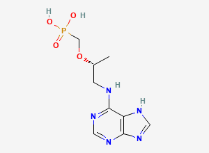 Two-dimensional chemical structure of (R)-(((1-((9H-Purin-6-yl)amino)propan-2-yl)oxy)methyl)phosphonic acid