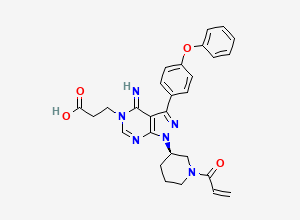 Two-dimensional chemical structure of N1-(2-Carboxyethyl) Ibrutinib