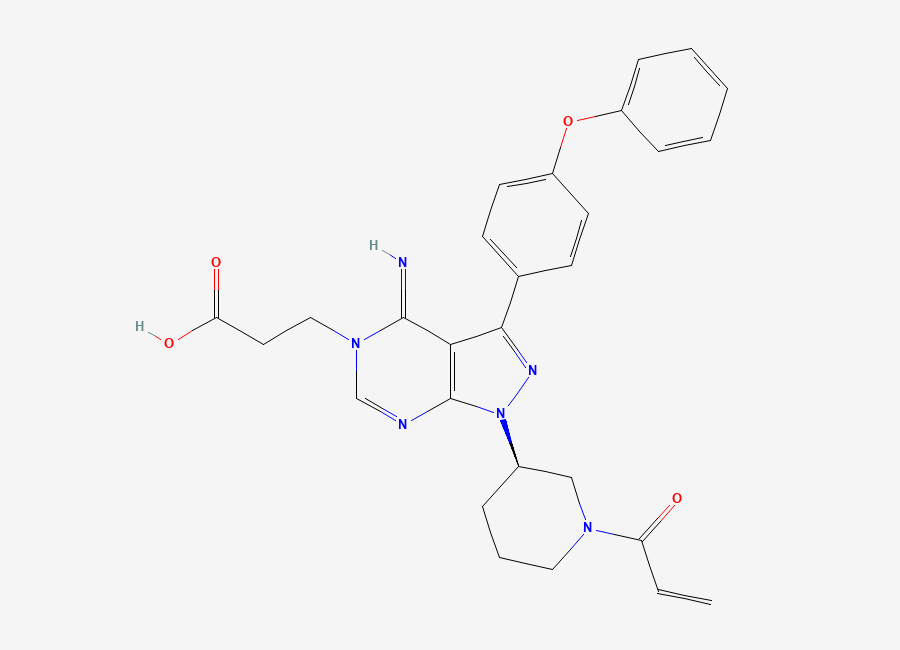 Two-dimensional chemical structure of N1-(2-Carboxyethyl) Ibrutinib