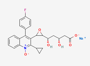 Two-dimensional chemical structure of Pitavastatin Impurity 17 (Na Salt) (Mixture of Diastereomers)